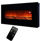 Black 50 Inch Wall Mounted Electric Fire with Log 1800W Electric Fireplace Wall Mounted Fireplaces Living and Home 