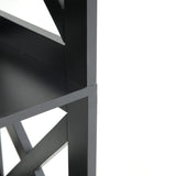 Black/White Wooden 5 tier Rectangular Vertical Living Room Shelf Shelves & Racks Living and Home 