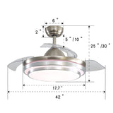 42inch Retractable Ceiling Fan Light Lamp W/Remote Control Ceiling Light Living and Home 