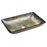 Gold Bathroom Artistic Vessel Sink Tempered Glass with Drain Bathroom Sinks Living and Home 