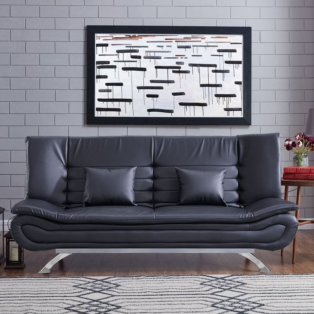 6ft Wide Sofa Bed 3 Seater Recliner PU Leather
