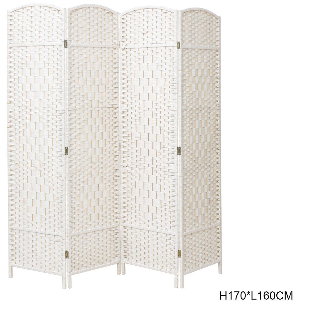 4/6 White Wooden Panels Folding Room Divider Partition Slat Privacy Screen Living Room Divider Living and Home 