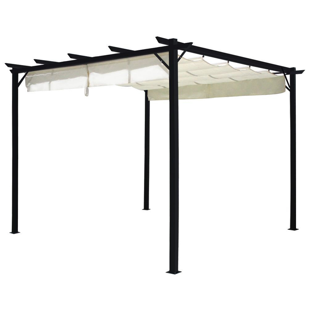 Outdoor Horizontal Pulling Square Pergolar - White Living and Home 
