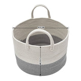 Cotton Woven Clothes Hamper Laundry Basket with Hooks Laundry Baskets Living and Home 