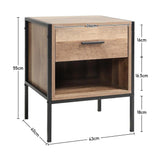 Storage Bedside Table 2 Shelves End Table Industrial Nightstand End Tables Living and Home 