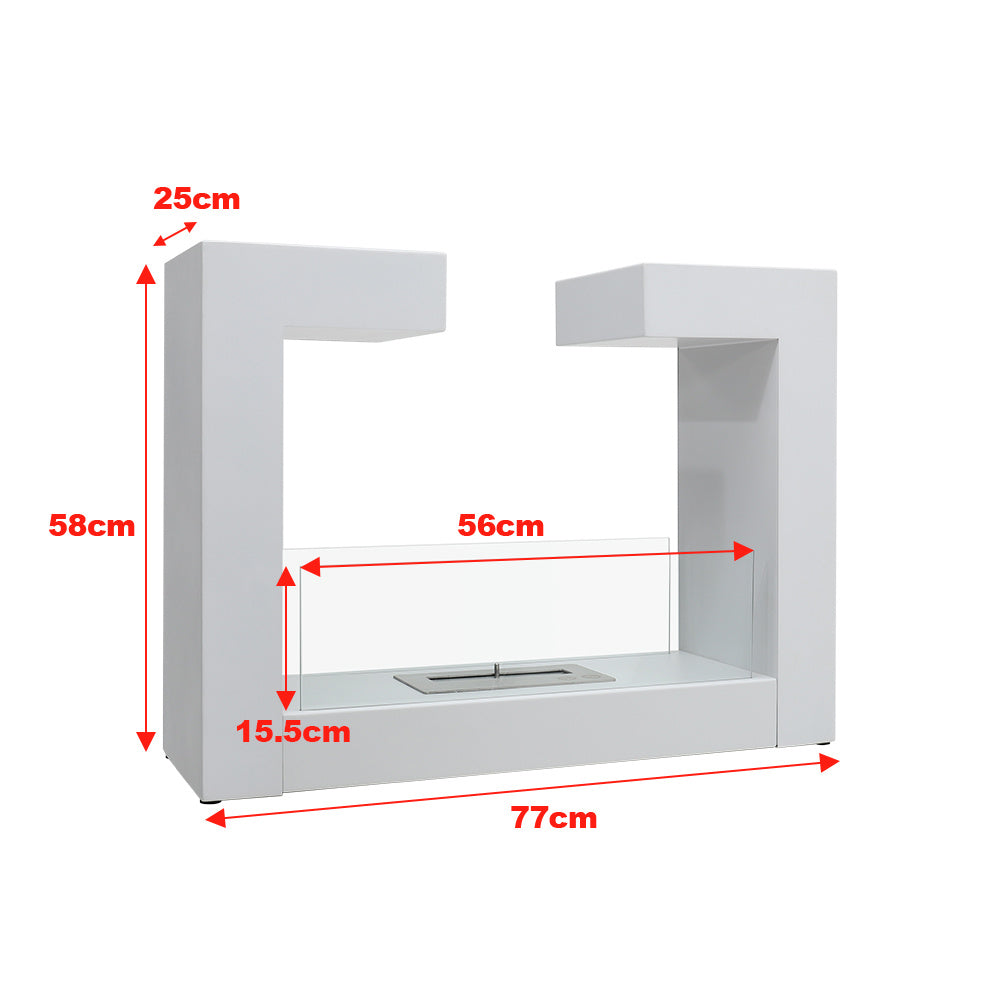 30'' W Bio-Ethanol Fireplace Freestanding White Fireplaces Living and Home 