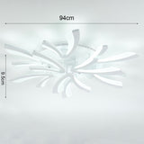 V Shaped Floral Modern Semi-Flush LED Ceiling Light Dimmable/Non-Dimmable Ceiling Lights Living and Home 9 Shades Non-Dimmable 