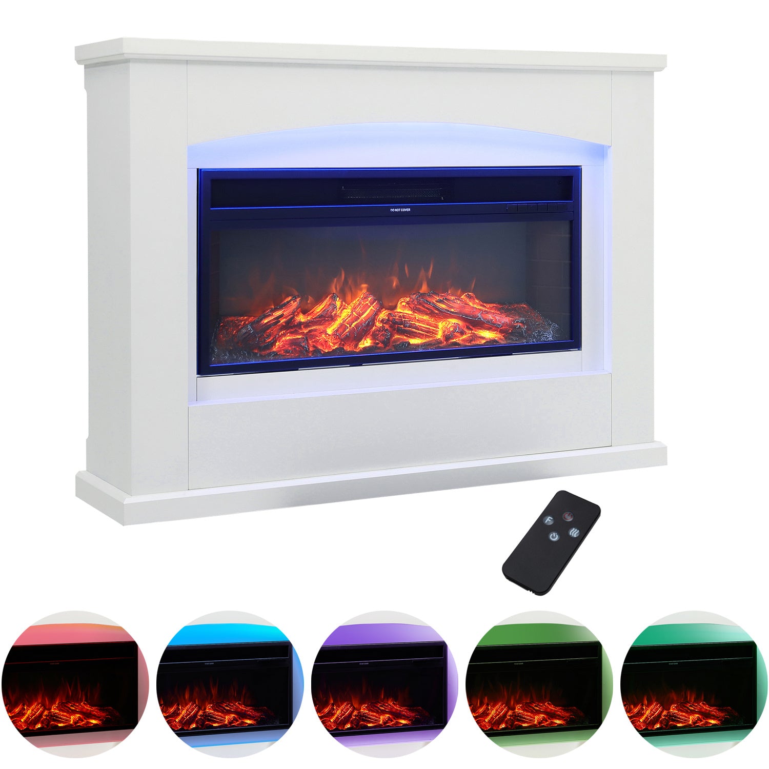34 Inch Electric Fireplace Suite Temperature Adjustment Room Heater 1800W Fireplaces Living and Home 