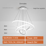 Modern LED Pendant with 3 Circle Rings - Dimmable Pendant Living and Home 