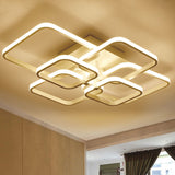 4/6/8 Headers Square LED Ceiling Light Dimmable with Remote Control Ceiling Light Living and Home 6 Headers 