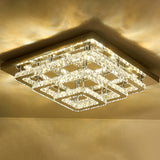 96w LED Ceiling Light 70 x 70 cm Square 3 Tier Crystal Chandelier Ceiling Light Living and Home 