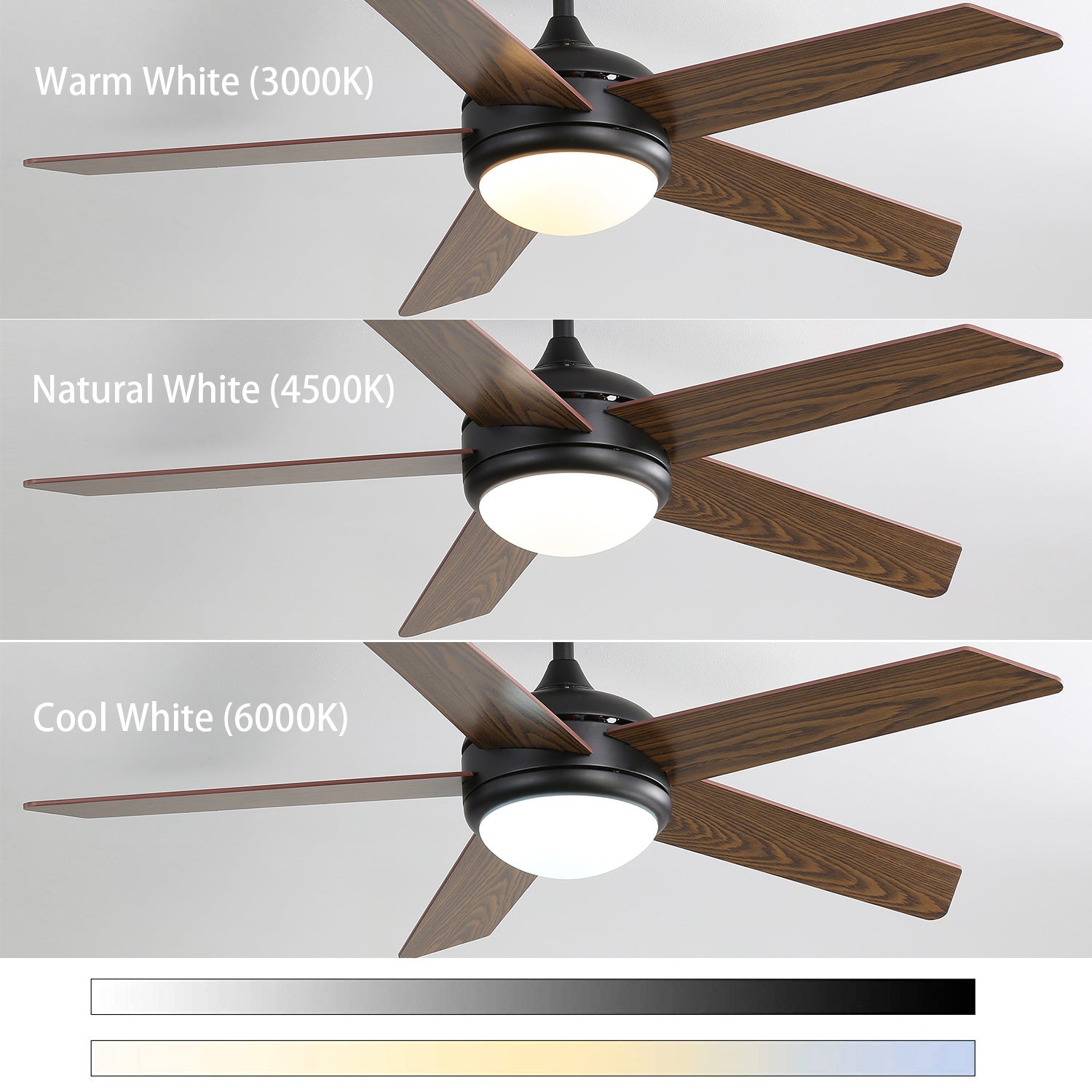Wooden Blades Ceiling Fan with LED Lamp Light Dimmable & Remote 52Inch Ceiling Light Living and Home 