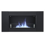 43'' W Surface Wall Mounted Bio-Ethanol Fireplace Black Fireplaces Living and Home 