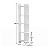 5 Tier Bookshelf Shelf Storage Shelving Unit Corner Rack Display Stand Bookshelves Living and Home White 
