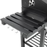 Barrel Charcoal Grill Wide 160cm with Side Shelves Garden BBQ Grill Living and Home 