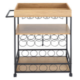 3-Tier Kitchen Cart Wine Serving Trolley Rolling Bar Island Kitchen Cart & Trolley Living and Home 