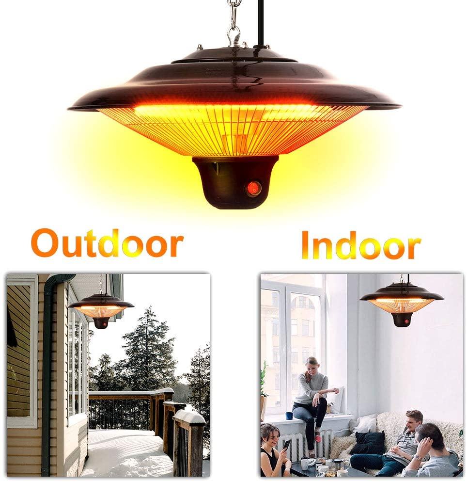 Patio Heater Ceiling Hanging Lamp 500/1000/1500W Remote Control Adjust –  Living and Home