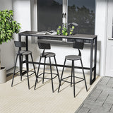 Garden Grey Dining High Table with Metal Legs Garden Dining Tables Living and Home Large/180cm W 
