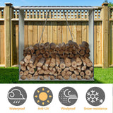 Metal Log Holder Fire Wood Rack Firewood Storage Shed Garden Patio Shelter Garden storage Living and Home 