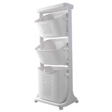 2/3-Tier Bathroom Plastic Storage Trolley Laundry Basket Laundry Baskets Living and Home 3 Tier 