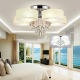 Ceiling Light Semi-Flush Mount , Cylindrical Acrylic Lampshades, Crystal Drops Ceiling Light Living and Home 