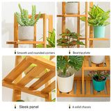 Wood Plant Flower Display Stand Bonsai Pot Shelf Storage Racking Bookcases & Standing Shelves Living and Home 