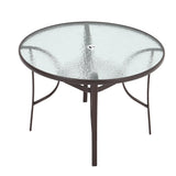 Garden Ripple Round Table With Umbrella Hole Or 4/6 Stacking Chairs GARDEN DINING SETS Living and Home Only Brown Table 