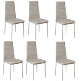 Dining Room Chairs Set of 6 Leather Upholstered KD Structured Dining Chairs Living and Home Light brown 