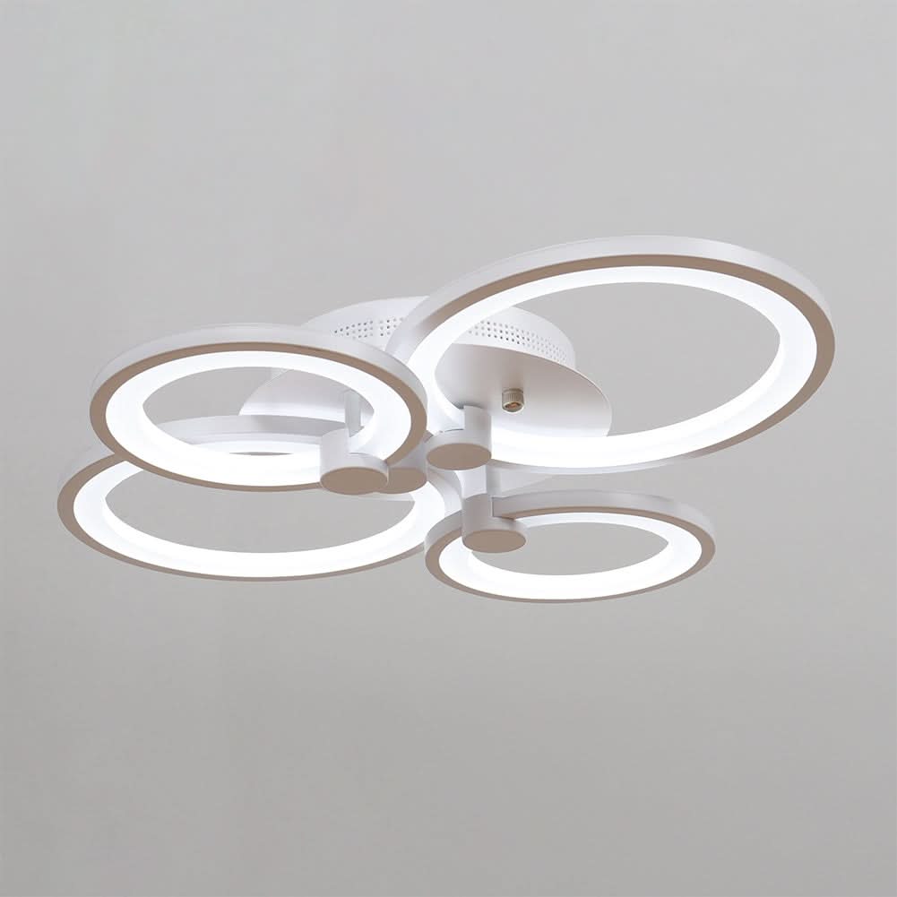 4 6 8 Rings LED Semi Flush Ceiling Light Dimmable Non Dimmable