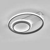 Modern LED Ceiling Light with 2 Circular Rings in Black Dimmable/Non-Dimmable Ceiling Light Living and Home Non-Dimmable White Glow 