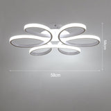Floral 6 Rings Modern LED Ceiling Light Non-Dimmable Petal Flower-Shaped Light Ceiling Light Living and Home W58 x L58 