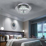 Stacked LED Ceiling Light with Crystal Rims Ceiling Light Living and Home W 20 x L 20 x H 8 cm Non-dimmable White Glow