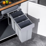 Kitchen Double/Triple Bin Cupboard Pull-out Kitchen Cabinets Living and Home Triple bin/ 26.2 cm W x 49cm D x 42cm H 