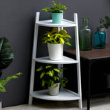 3/4/5 Tier Corner Ladder Shelf Bookcase Plant Flower Display Stand Storage Rack Bookcases & Standing Shelves Living and Home 