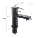Matte Black Stainless Steel Countertop Mount Bathroom Tap Basin Taps Living and Home 