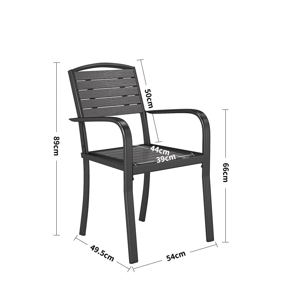 Garden Dining Armchair with Metal Legs Set of 2/4 Patio Side Chairs Living and Home 