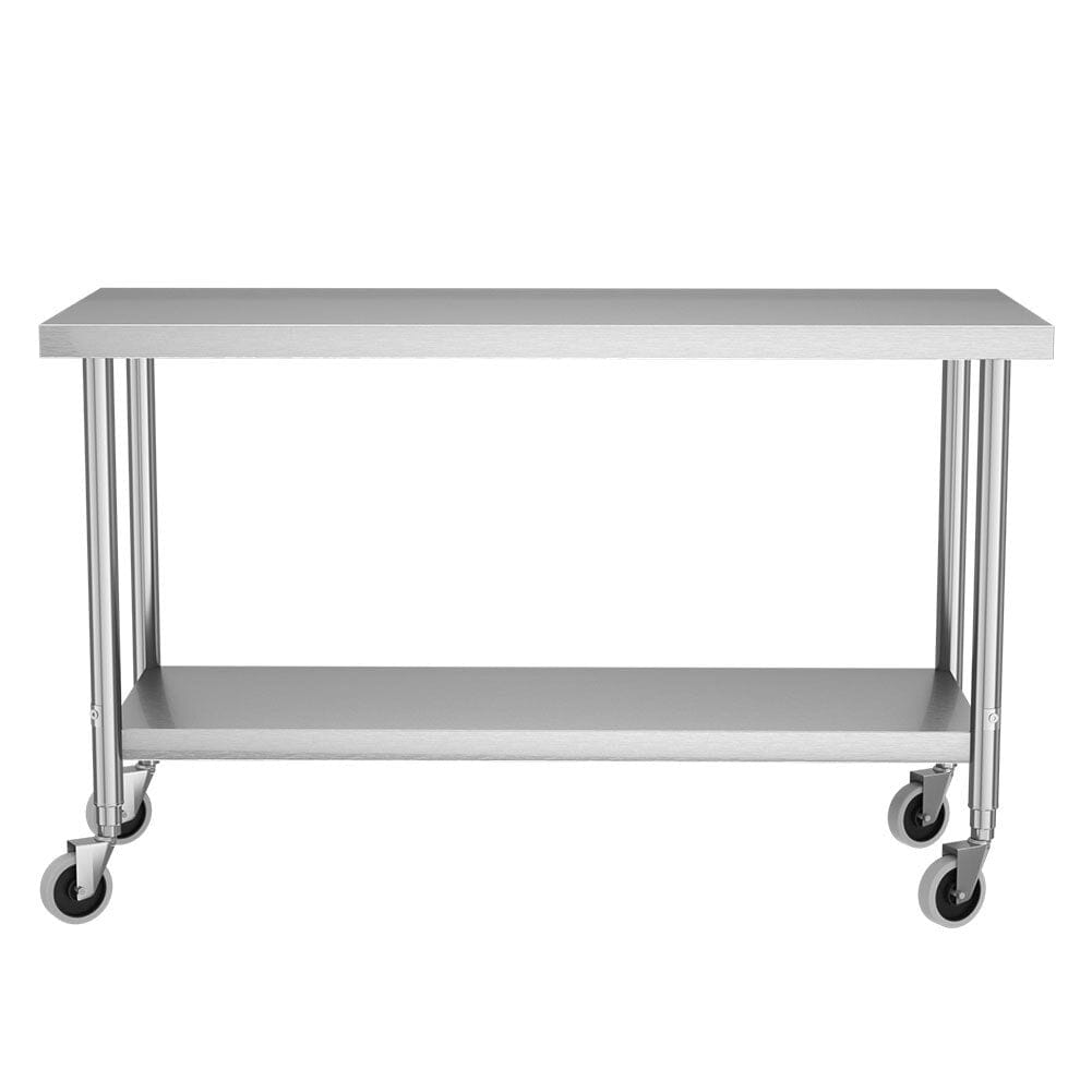 2 Tiers Commercial Kitchen Prep Table Stainless Steel Work Table Commercial Work Tables Living and Home 