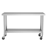 2 Tiers Commercial Kitchen Prep & Work Stainless Steel Table Kitchen Carts & Trolleys Living and Home 