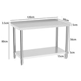 2 Tier Commercial Kitchen Prep & Work Stainless Steel Table Kitchen & Dining Room Tables Living and Home 