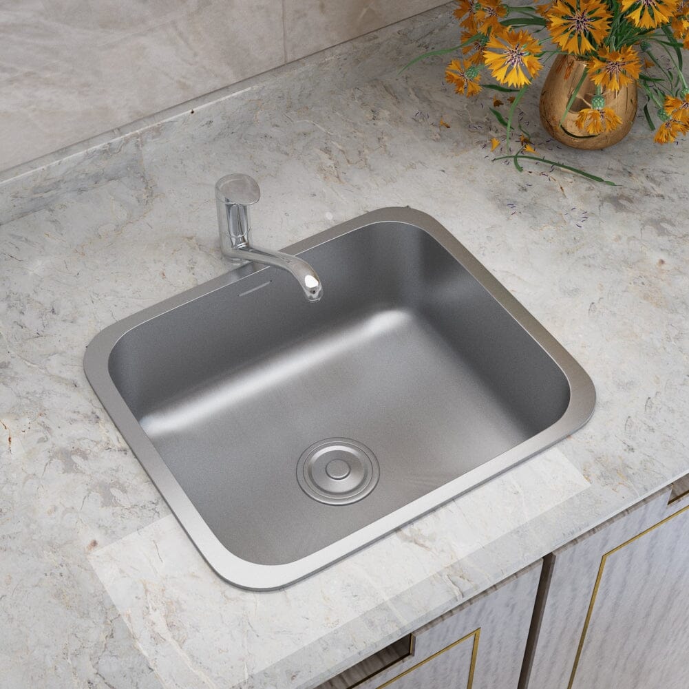 Inset Single Bowl Sink Stainless Steel Kitchen Sink Kitchen Sink Living and Home 