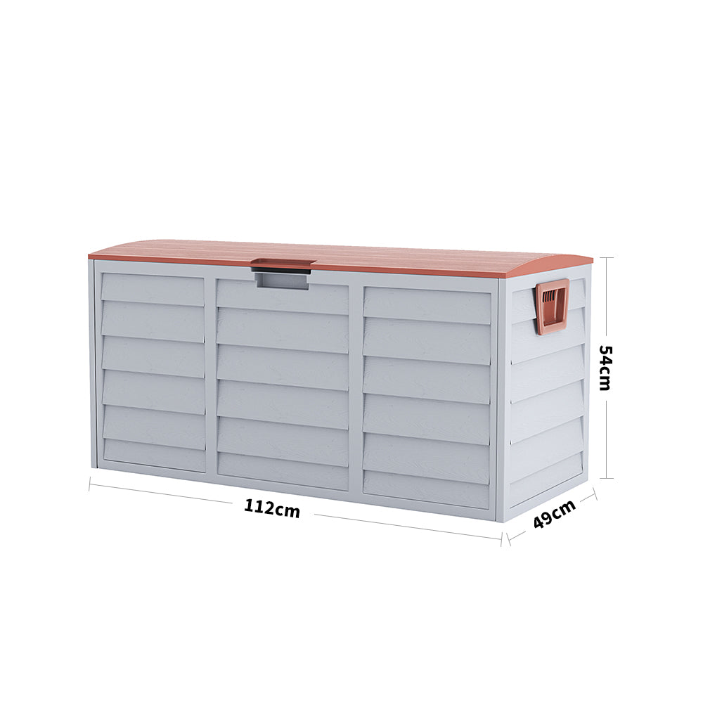 Outdoor Grey Chest Storage Box wih Brown Cover Garden Storages & Greenhouses Living and Home 