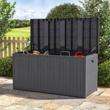Outdoor Grey Storage Deck Box - Large Size Garden Storages & Greenhouses Living and Home 