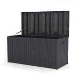 Outdoor Grey Storage Deck Box - Large Size Garden Storages & Greenhouses Living and Home 