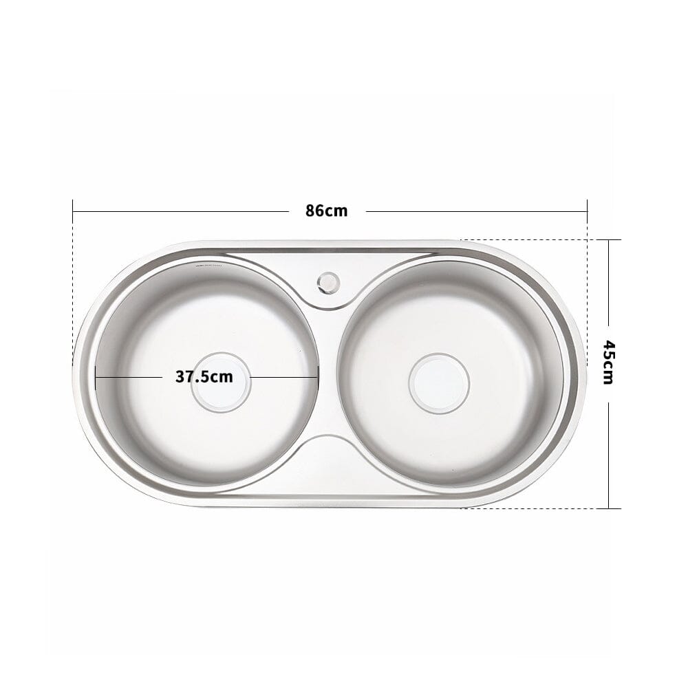Double Bowl Kitchen Sink 0.6mm Stainless Steel Catering Sink Kitchen Sinks Living and Home 