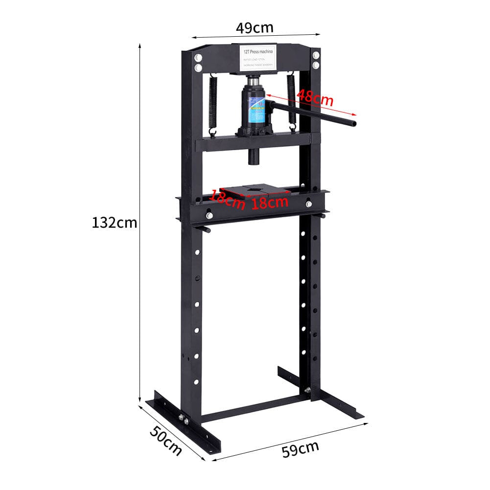 12 Ton Workshop Press Floor Standing Hydraulic H-Frame DIY Tools Living and Home 