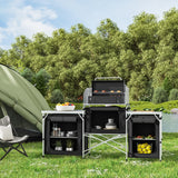 Foldable Camping Kitchen Stand with Wind Shield