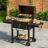 Charcoal Grill Garden Barrel Wide 138cm w/ Side Shelves Garden BBQ Grill Living and Home 