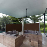 Retractable Double Side Awning - Brown Patio Awnings Living and Home W 600 x H 160 cm 