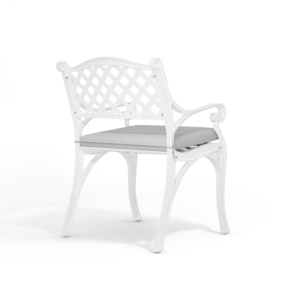 Set of 2 Garden Chairs Cast Aluminum Seating with Cushion Patio Side Chairs Living and Home 