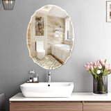 Wall Mounted Mirror with Beveled Edge for Bathroom Vanity Entryway Living Room Bathroom Mirrors Living and Home 
